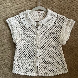 FreePeople crochet blouse, NWOT, size s